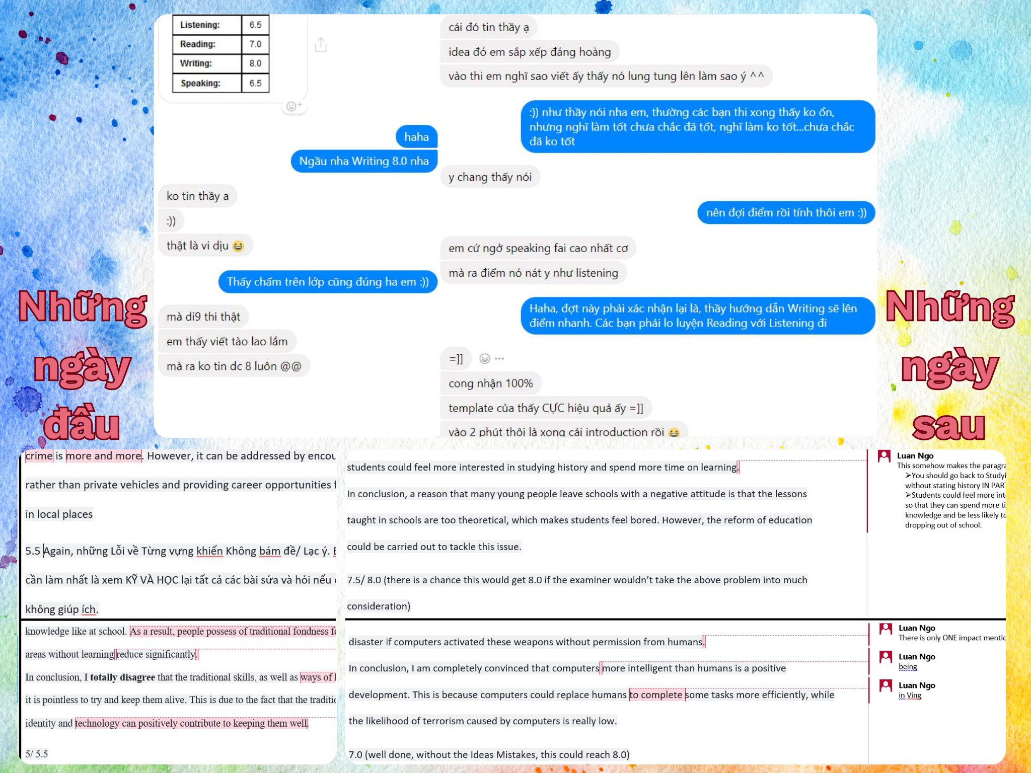 NHU-Học viên đạt 7.0, với Writing 8.0 xuất sắc! 